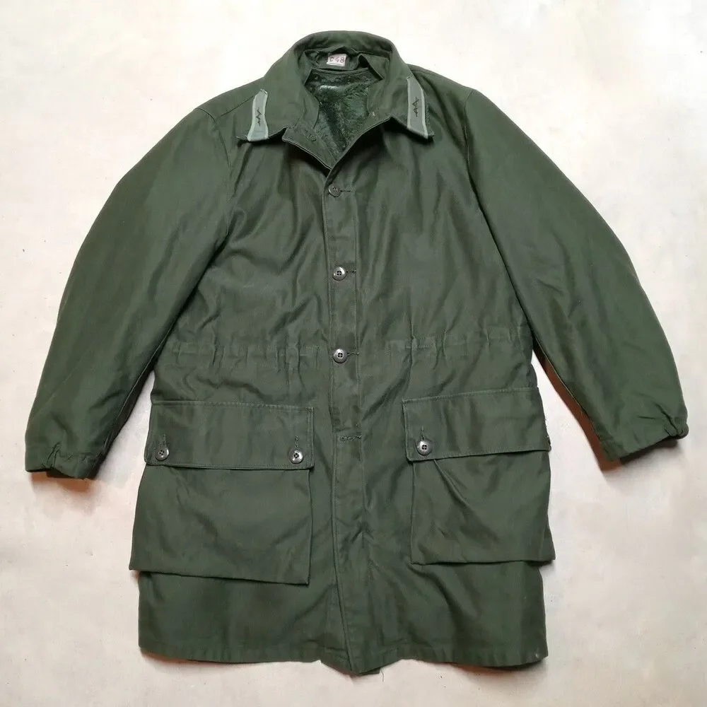 Vintage Swedish Army M59 Parka Field Coat Jacket w/ C48 Winter Sherpa Liner